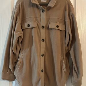 Women's Tan Button-Down Shirt